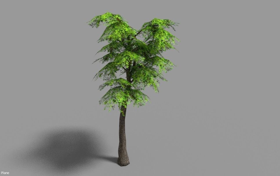 low poly leaf tree Low-poly 3D model_1