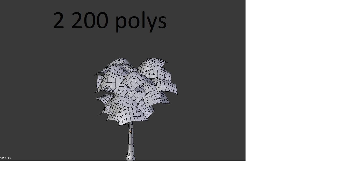 low poly leaf tree Low-poly 3D model_4