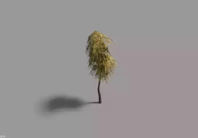 low poly leaf tree Low-poly 3D model