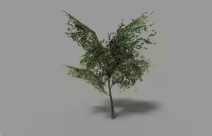 low poly leaf tree Low-poly 3D model