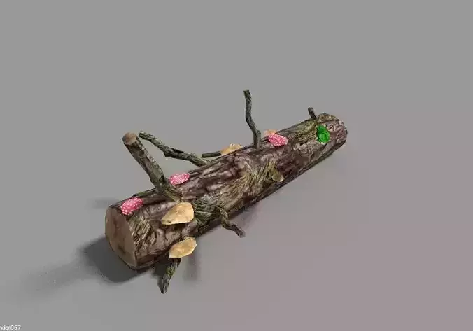 low poly forest log