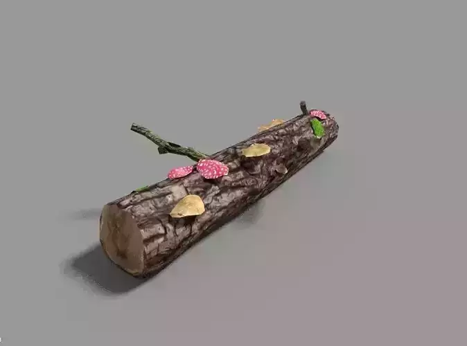 low poly forest log
