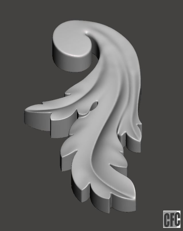 WoodCarving detail - 3d model for CNC - WCCFC0K 3D print model_6