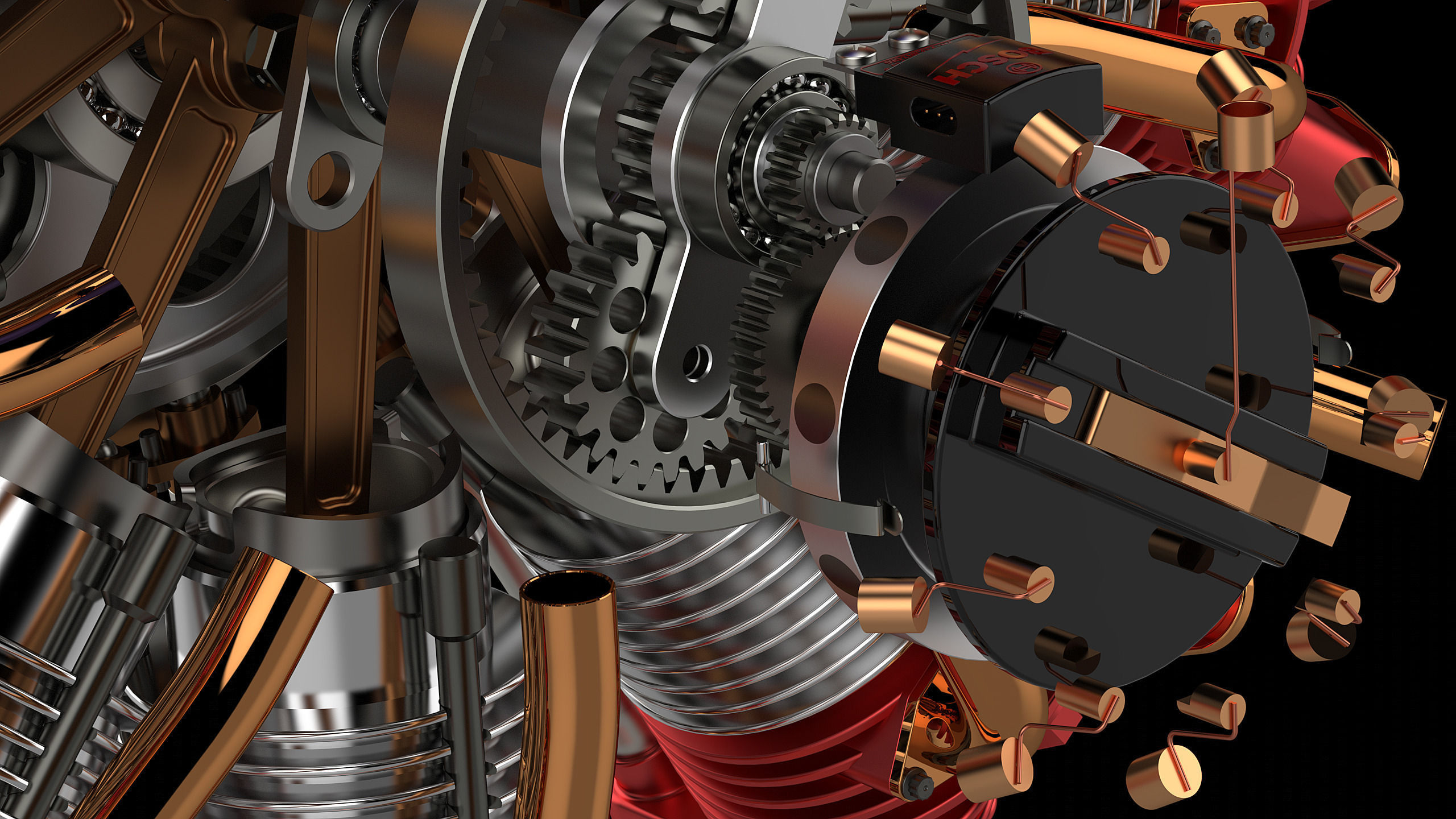 Karl-Erik Olsryd 9-Cylinder Radial Wright J-5 Whirlwind free 3D model ...