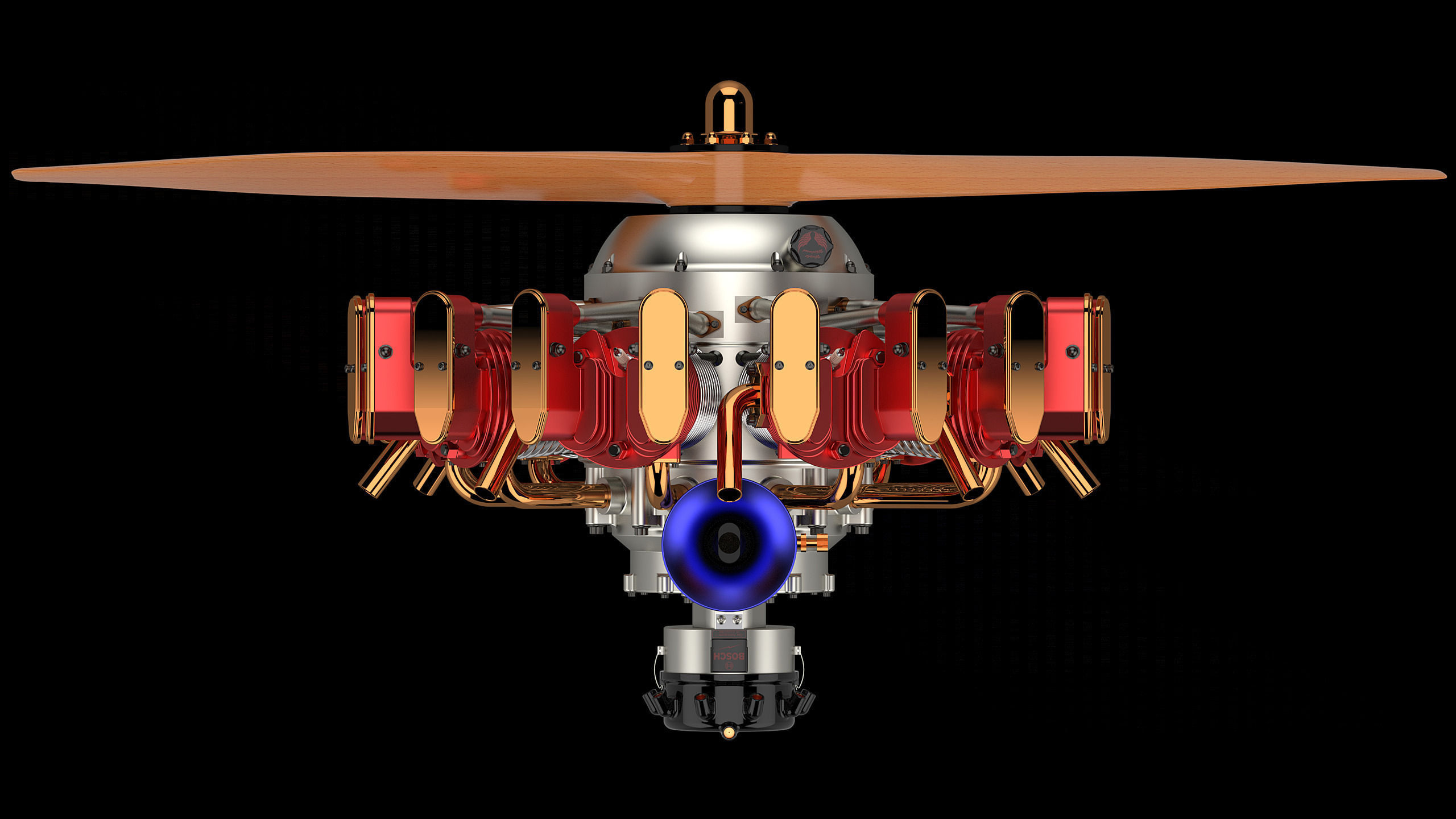 Karl-Erik Olsryd 9-Cylinder Radial Wright J-5 Whirlwind free 3D model ...