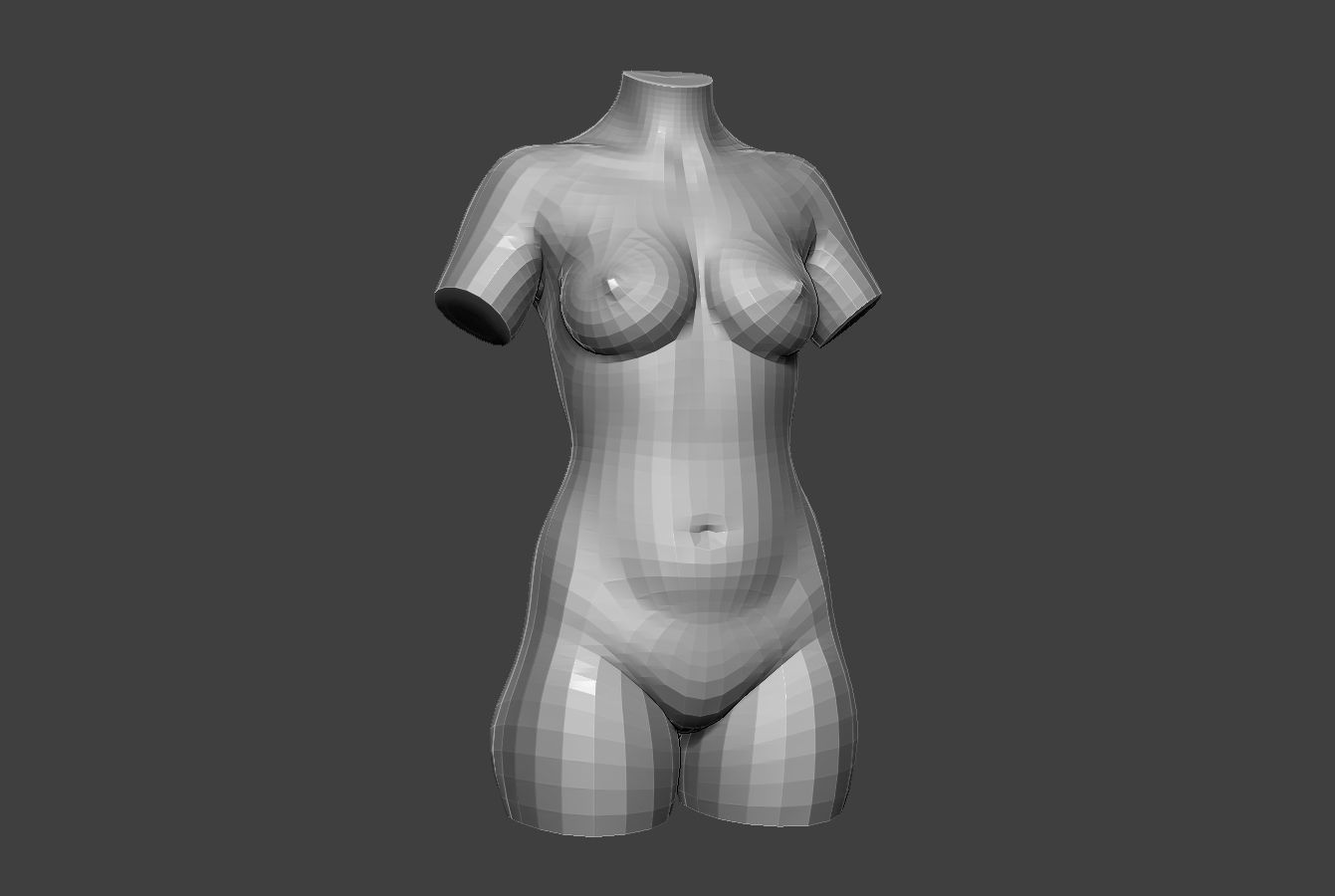 Female Torso 12 Low-poly 3D model_8