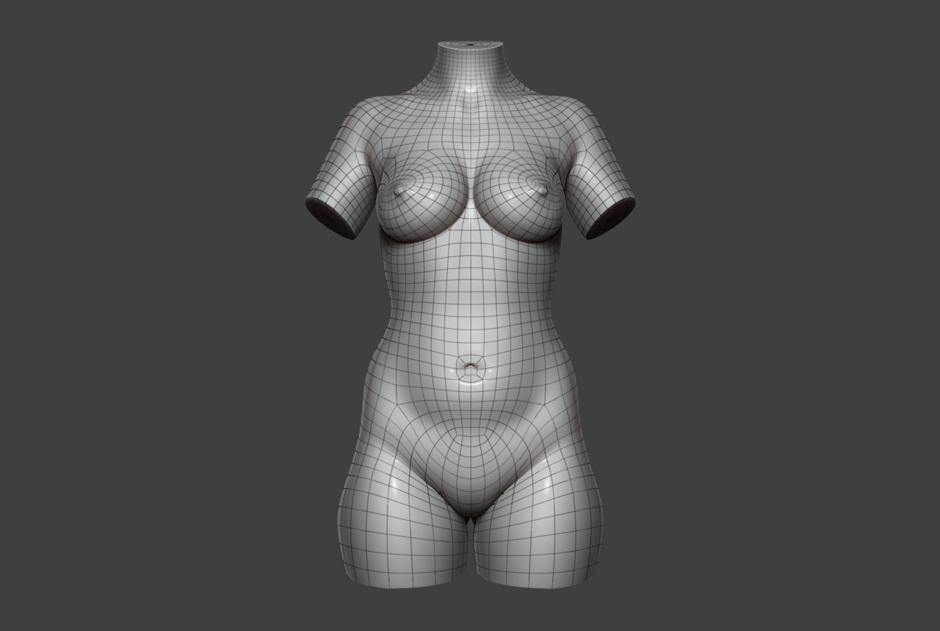 Female Torso 12 Low-poly 3D model_5