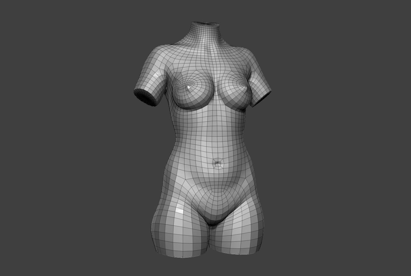 Female Torso 12 Low-poly 3D model_9