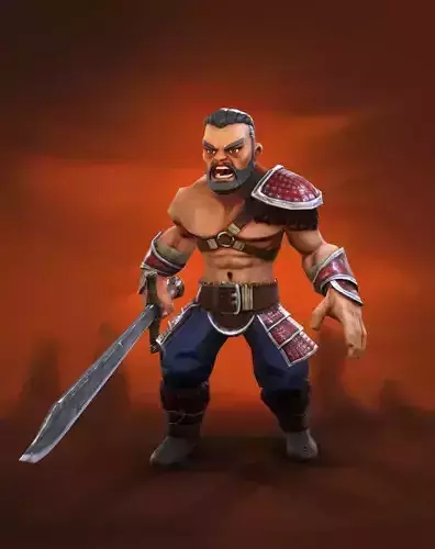 Low Poly barbarian Low-poly 3D model