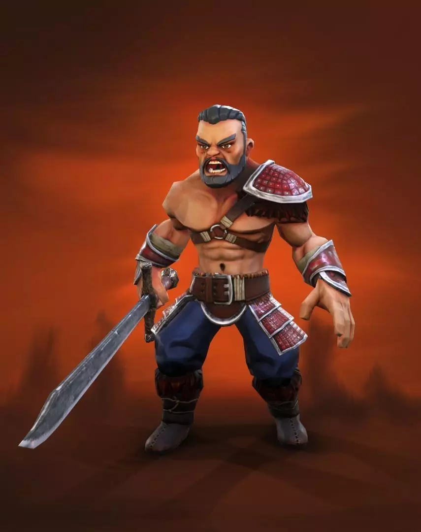 Low Poly barbarian Low-poly 3D model_0