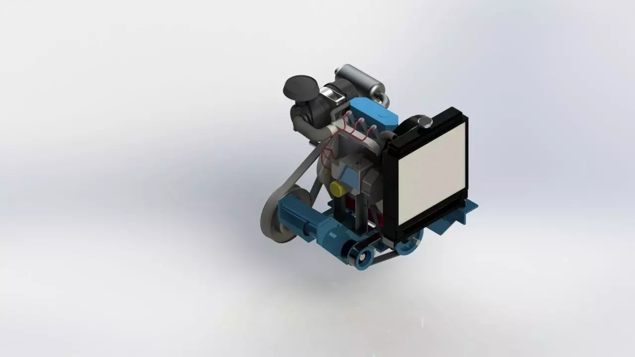 34HP Diesel Engine Free 3D model