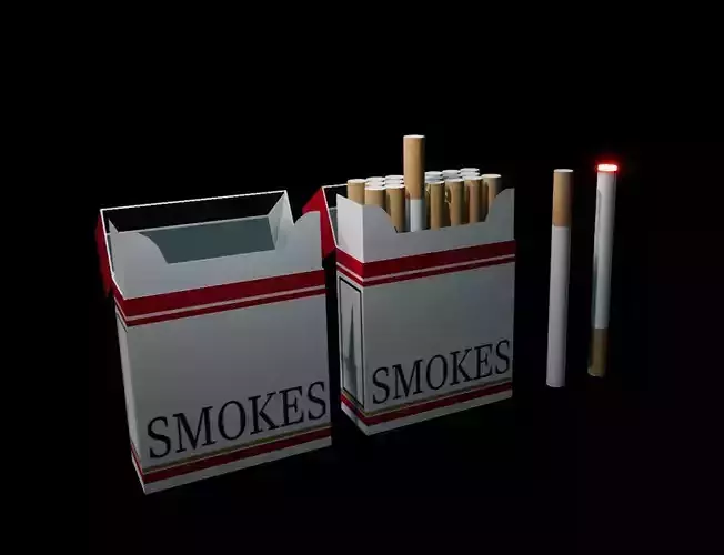 Cigarette and Simple Box