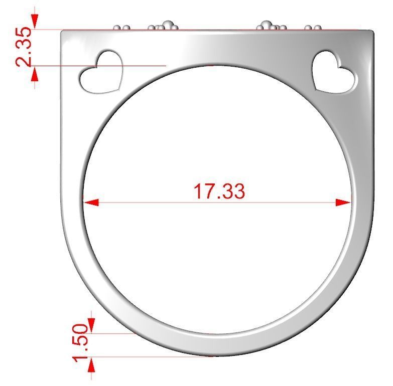 Ring of the Marquise with Diamonds and Hearts 384 3D print model_12