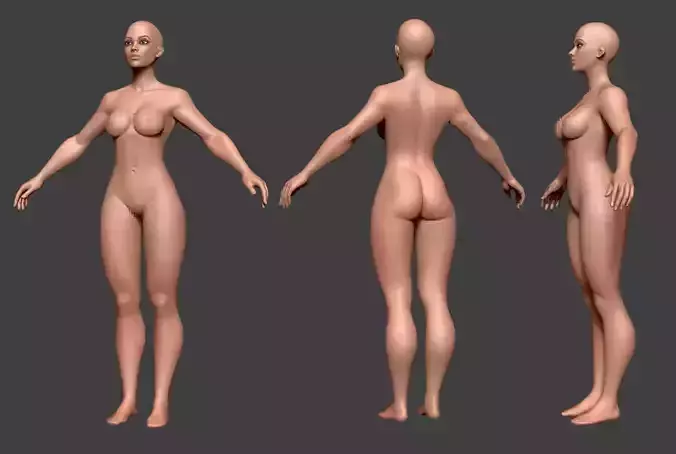 Female Body Basemesh 9 Low-poly 3D model Female Body Basemesh 9 Low-poly 3D model
