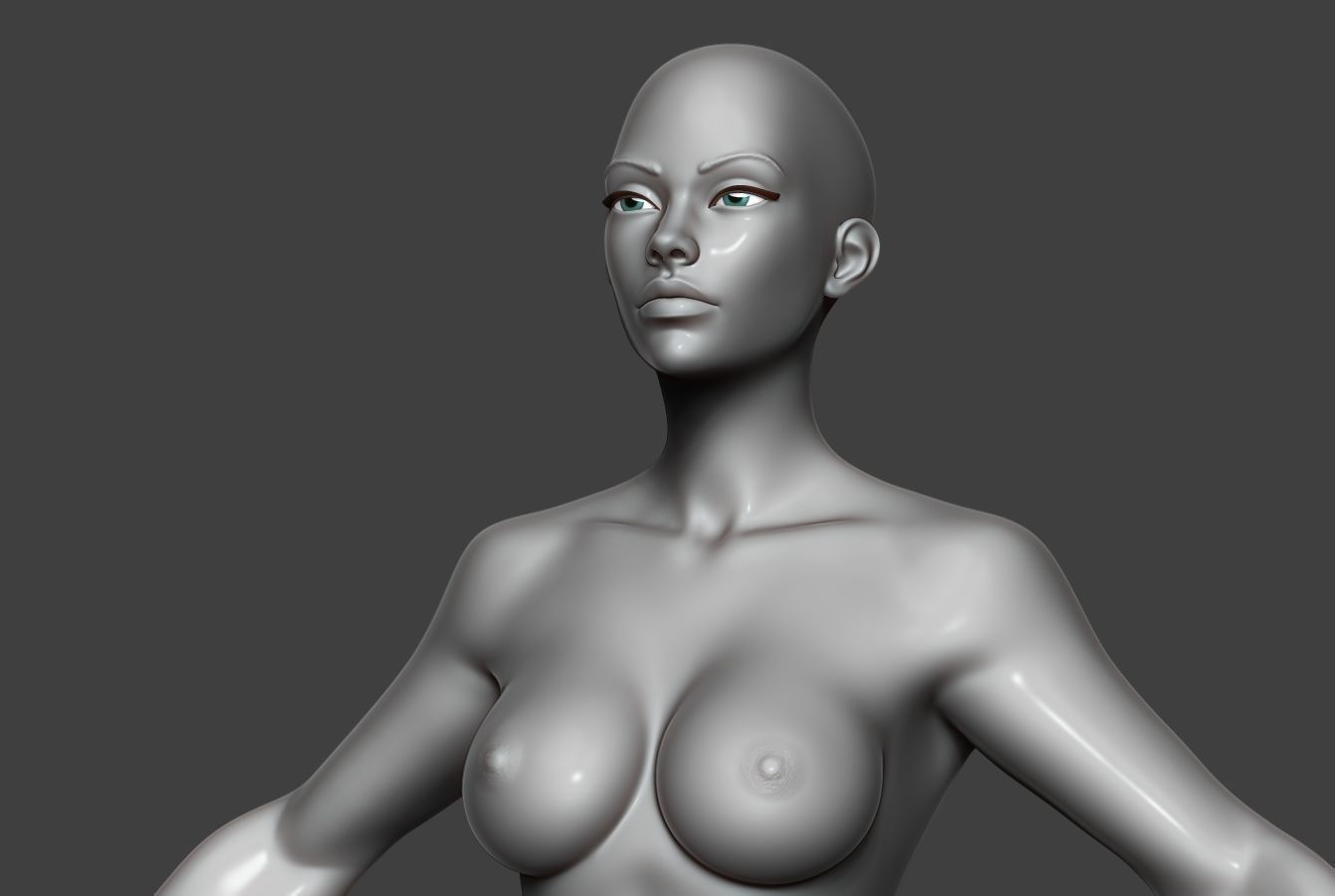 Female Body Basemesh 9 Low-poly 3D model_9