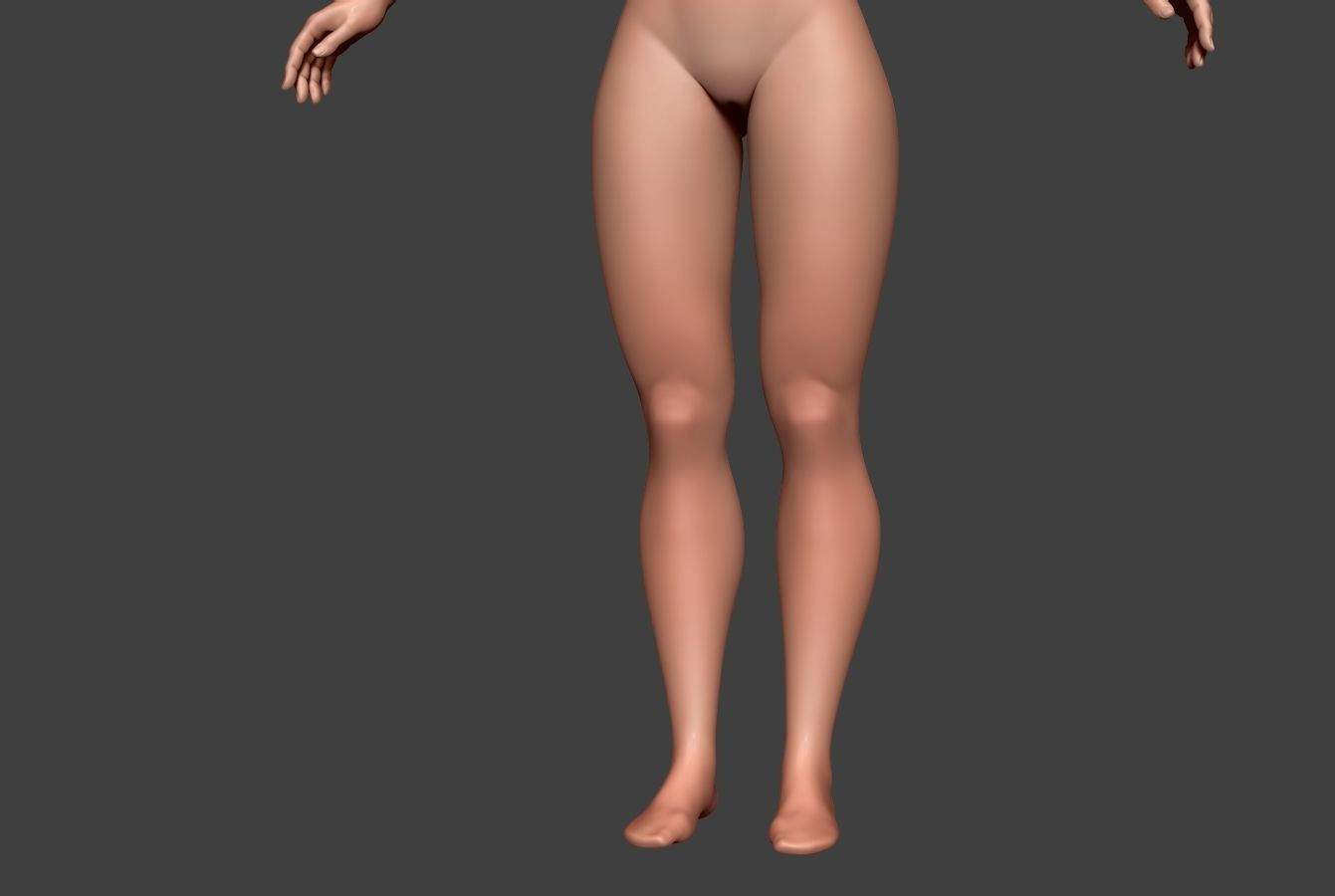 Female Body Basemesh 9 Low-poly 3D model_8