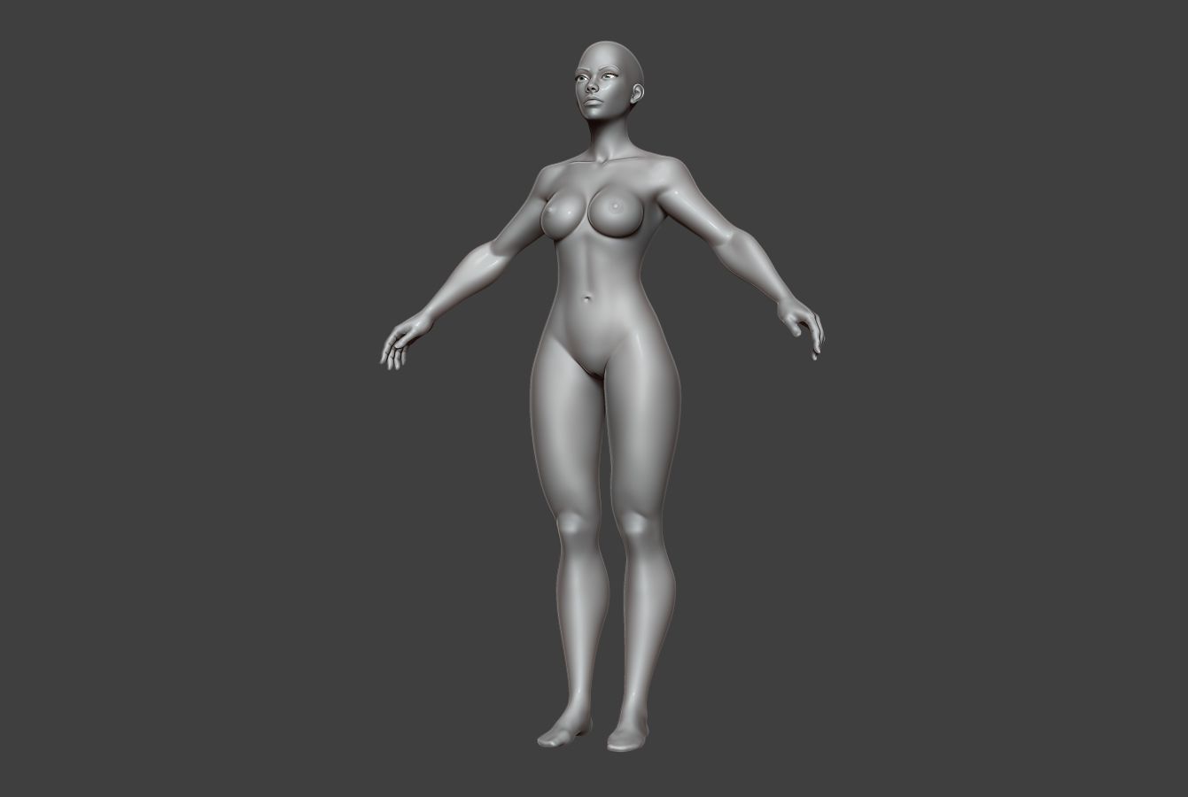 Female Body Basemesh 9 Low-poly 3D model_10