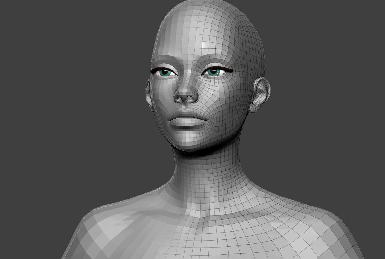 Female Body Basemesh 9 Low-poly 3D model_16