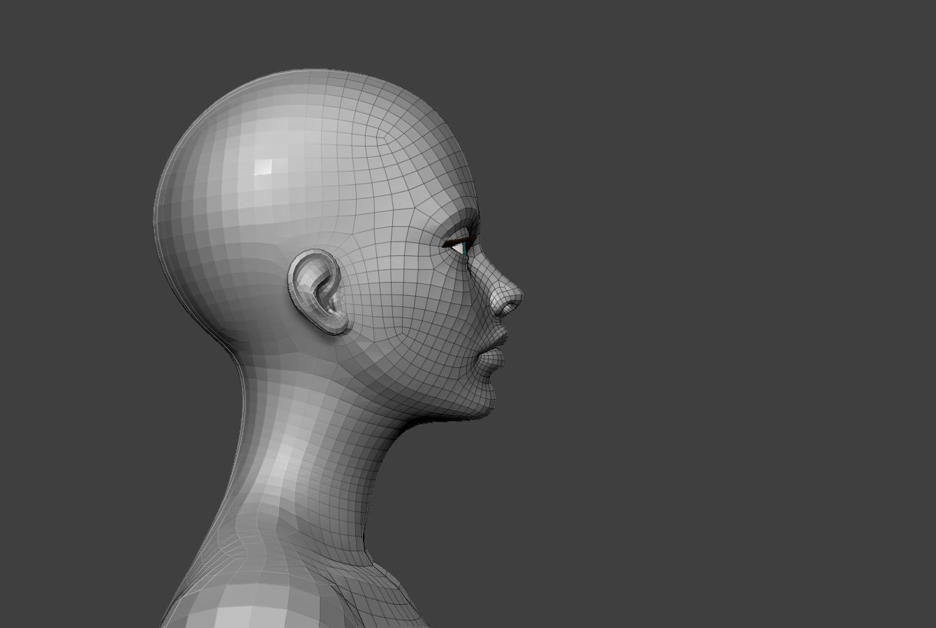 Female Body Basemesh 9 Low-poly 3D model_17