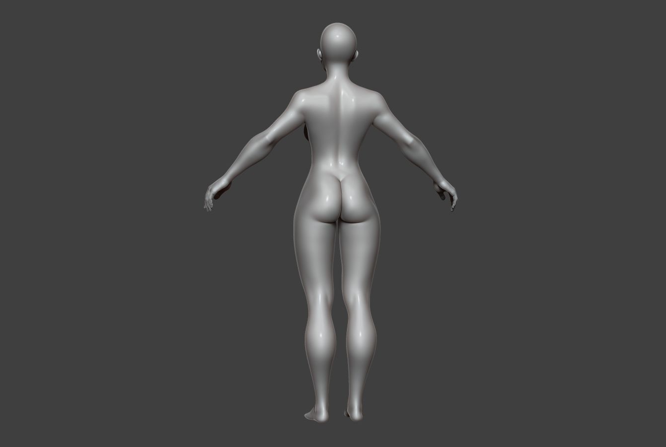 Female Body Basemesh 9 Low-poly 3D model_11