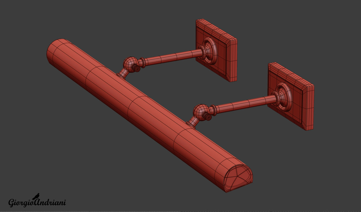 Cabinet Makers Picture Light Low-poly 3D model_3