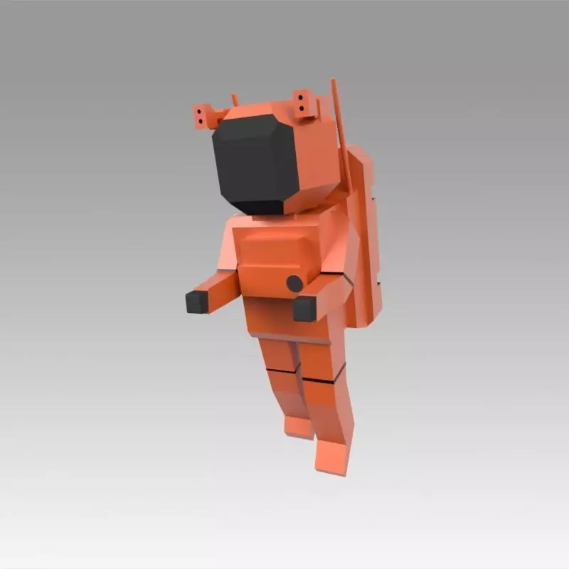 Astronaut Low-poly 3D model_0