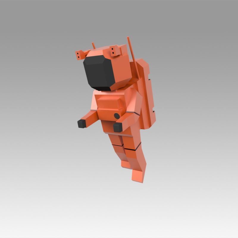 Astronaut Low-poly 3D model_7