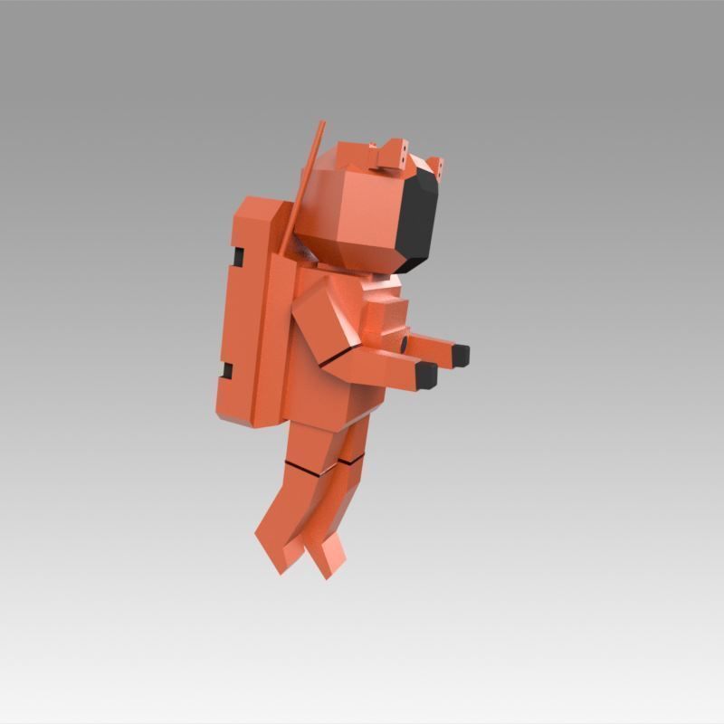 Astronaut Low-poly 3D model_5