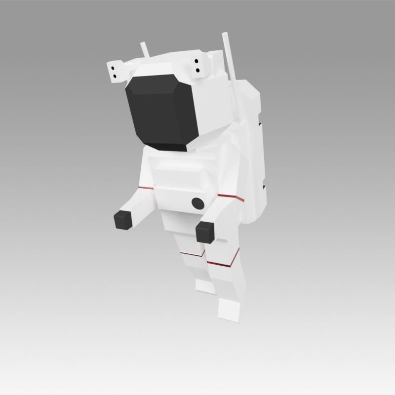 Astronaut set Low-poly 3D model_13