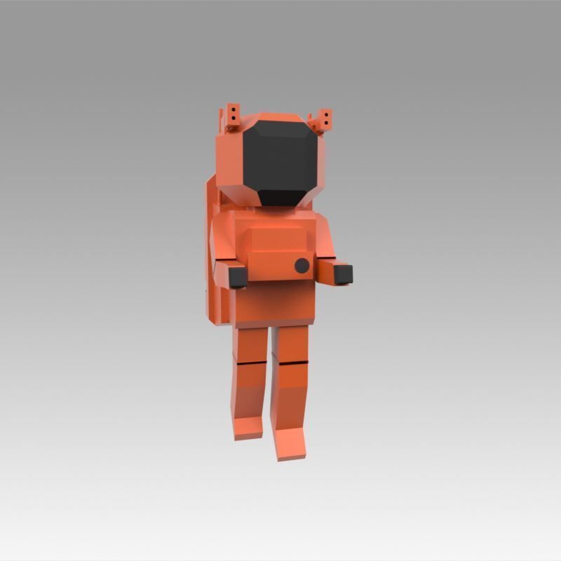 Astronaut set Low-poly 3D model_7