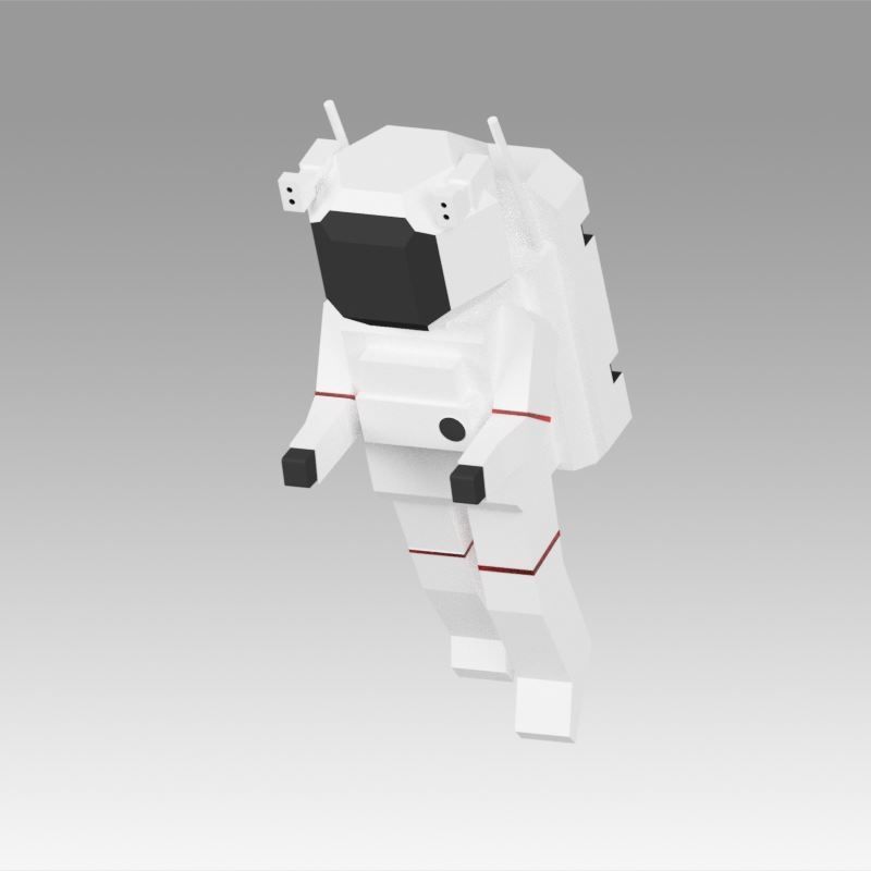 Astronaut set Low-poly 3D model_19