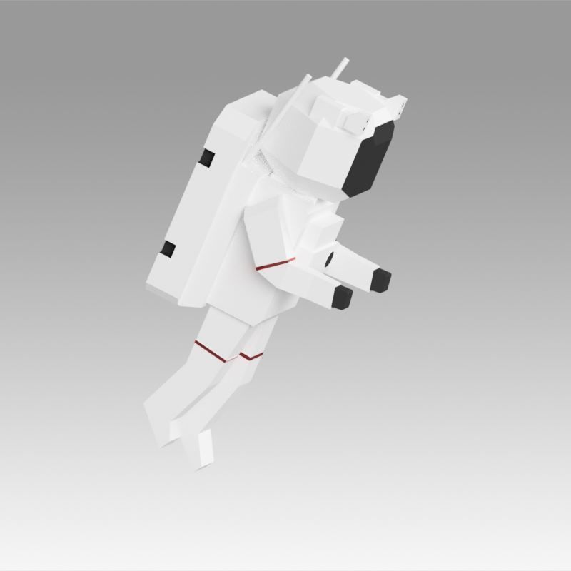 Astronaut set Low-poly 3D model_15