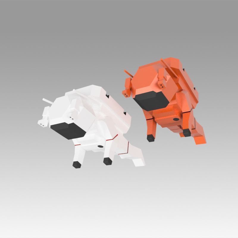 Astronaut set Low-poly 3D model_1