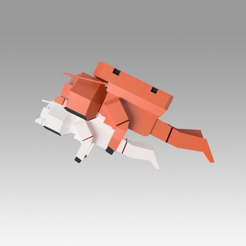 Astronaut set Low-poly 3D model_2