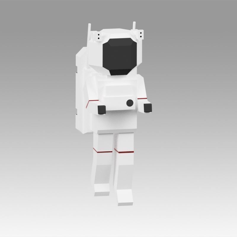 Astronaut set Low-poly 3D model_16