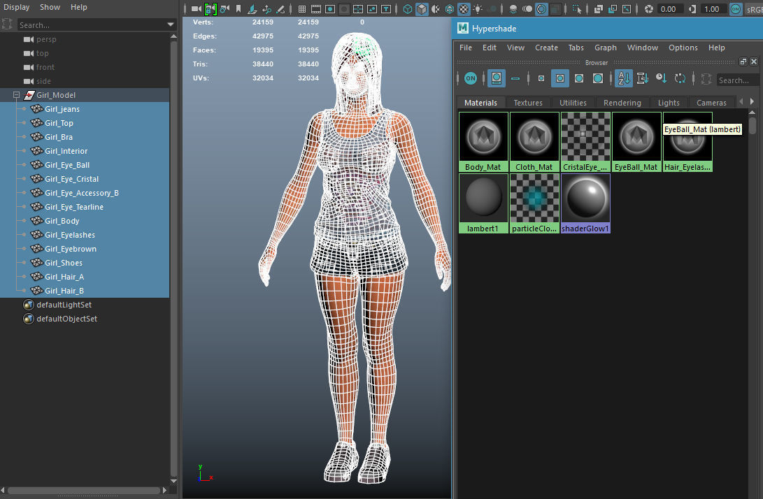 Sports girl Low-poly 3D model_21