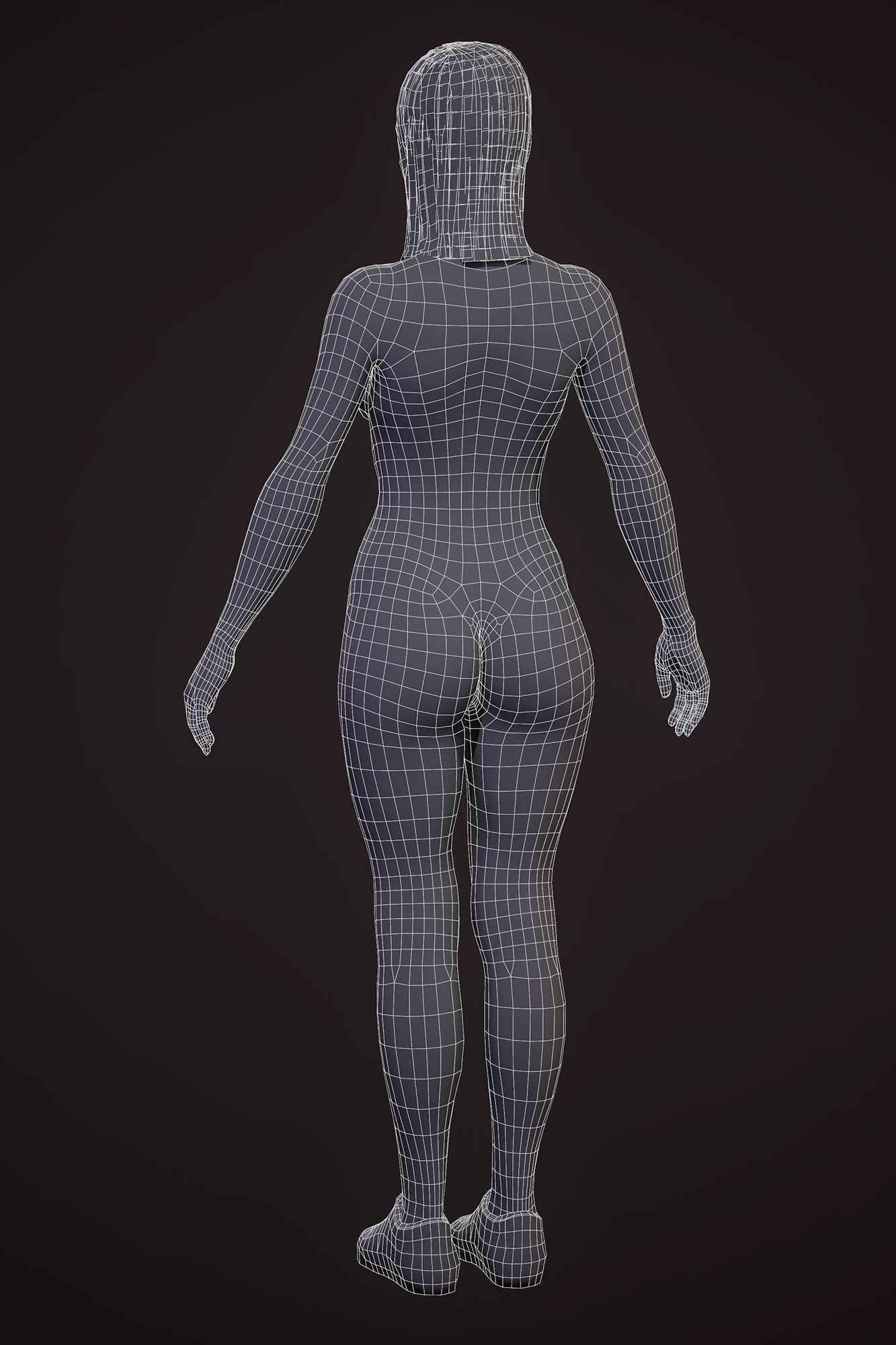 Sports girl Low-poly 3D model_24
