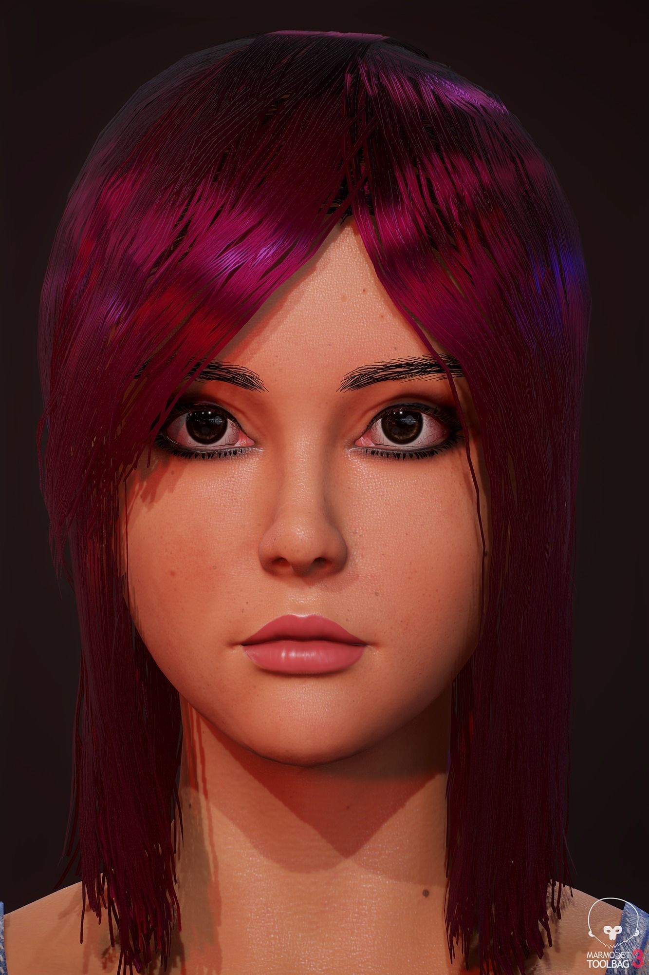 Sports girl Low-poly 3D model_17