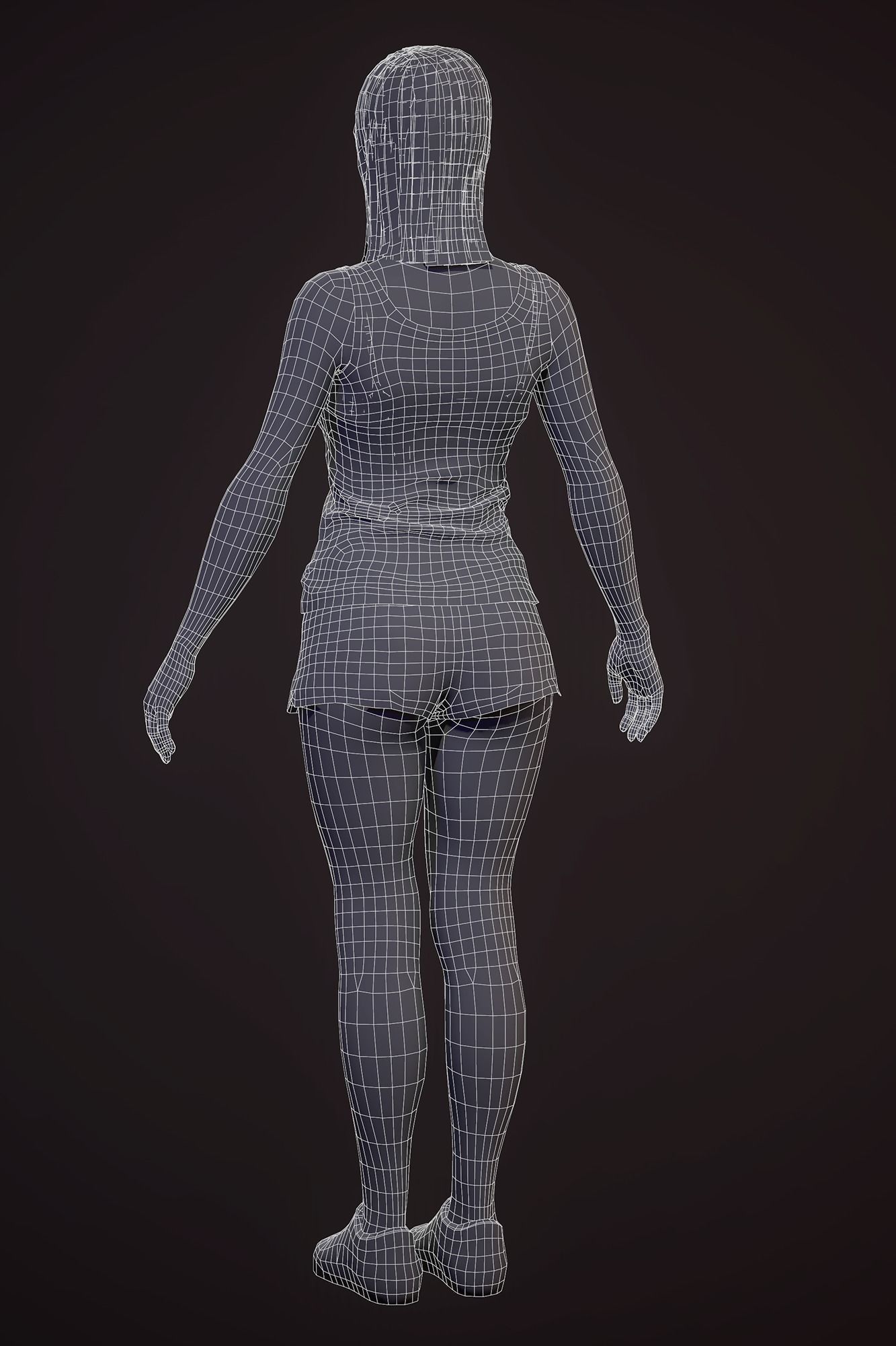 Sports girl Low-poly 3D model_23