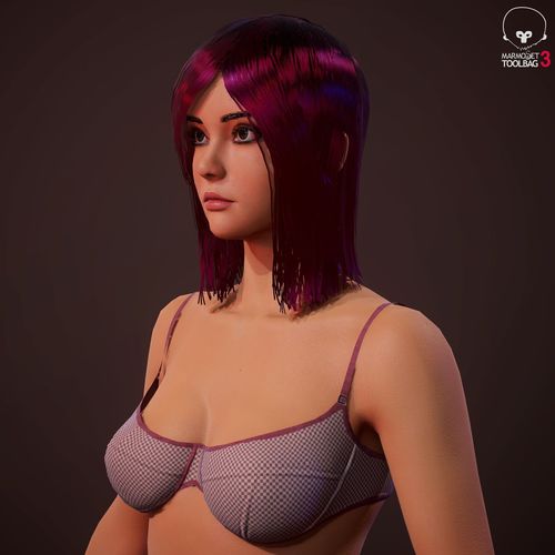  Sports girl Low-poly 3D model