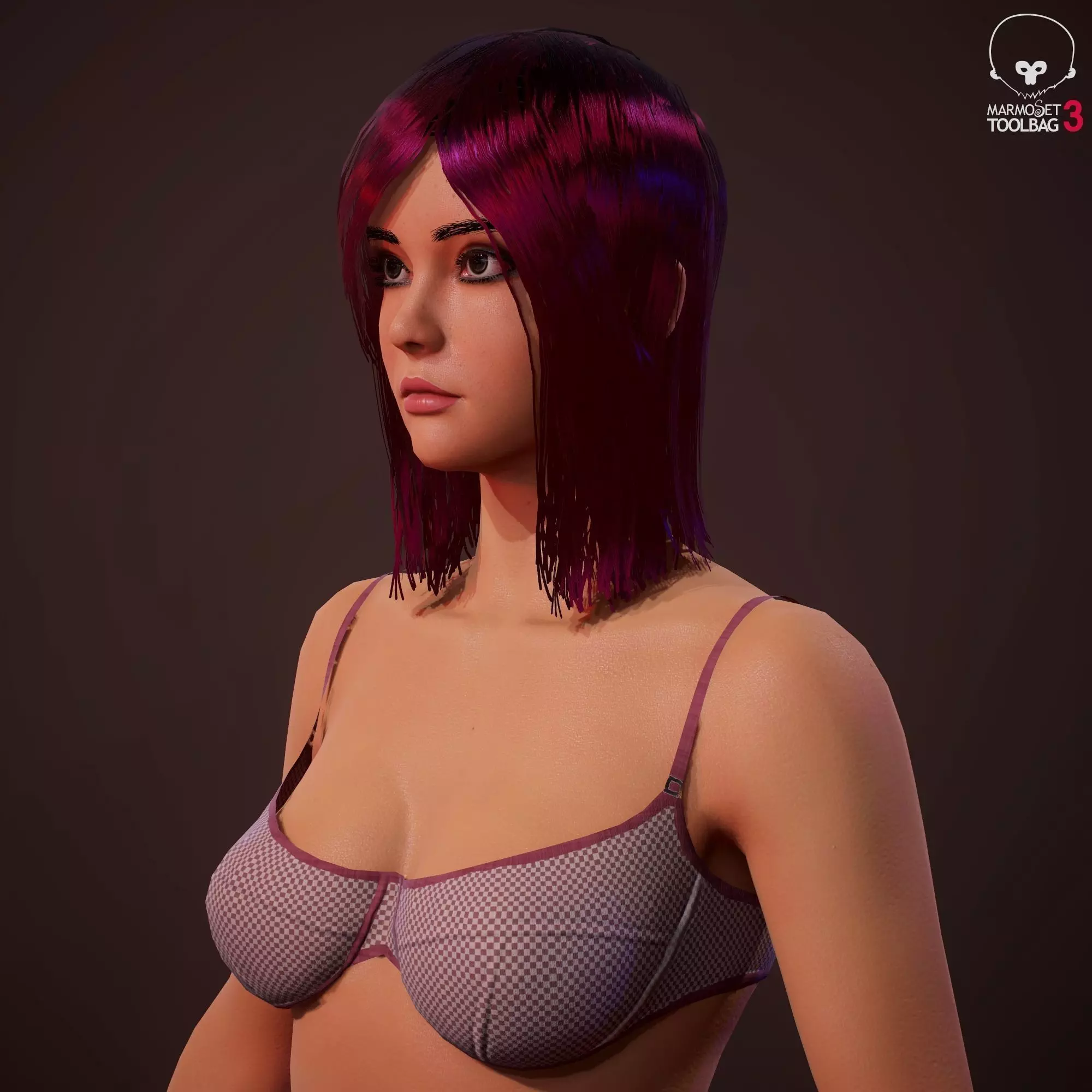 Sports girl Low-poly 3D model_0