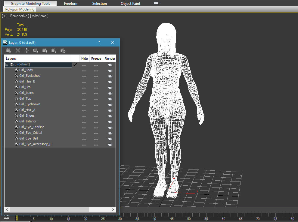 Sports girl Low-poly 3D model_20