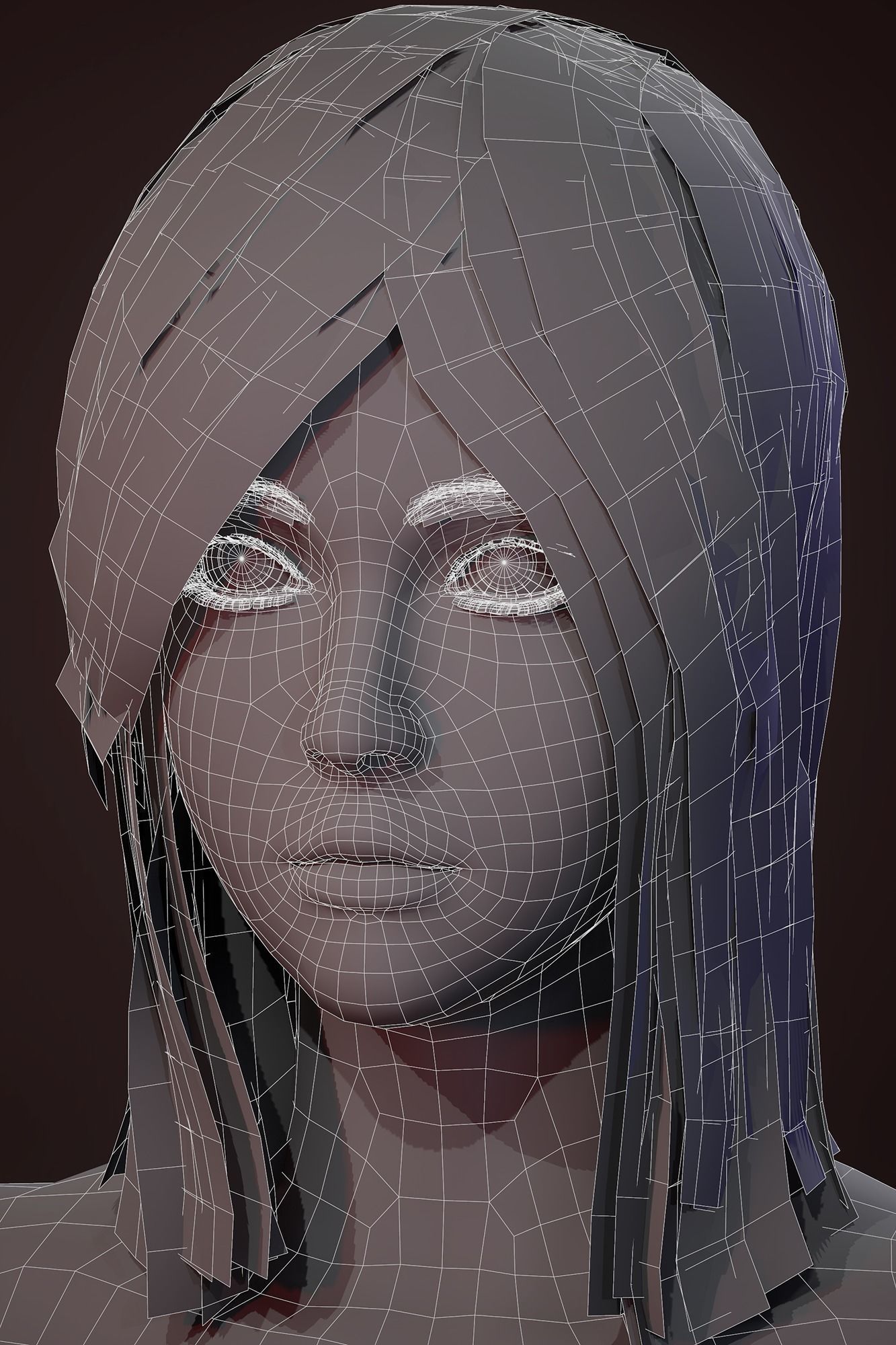 Sports girl Low-poly 3D model_26