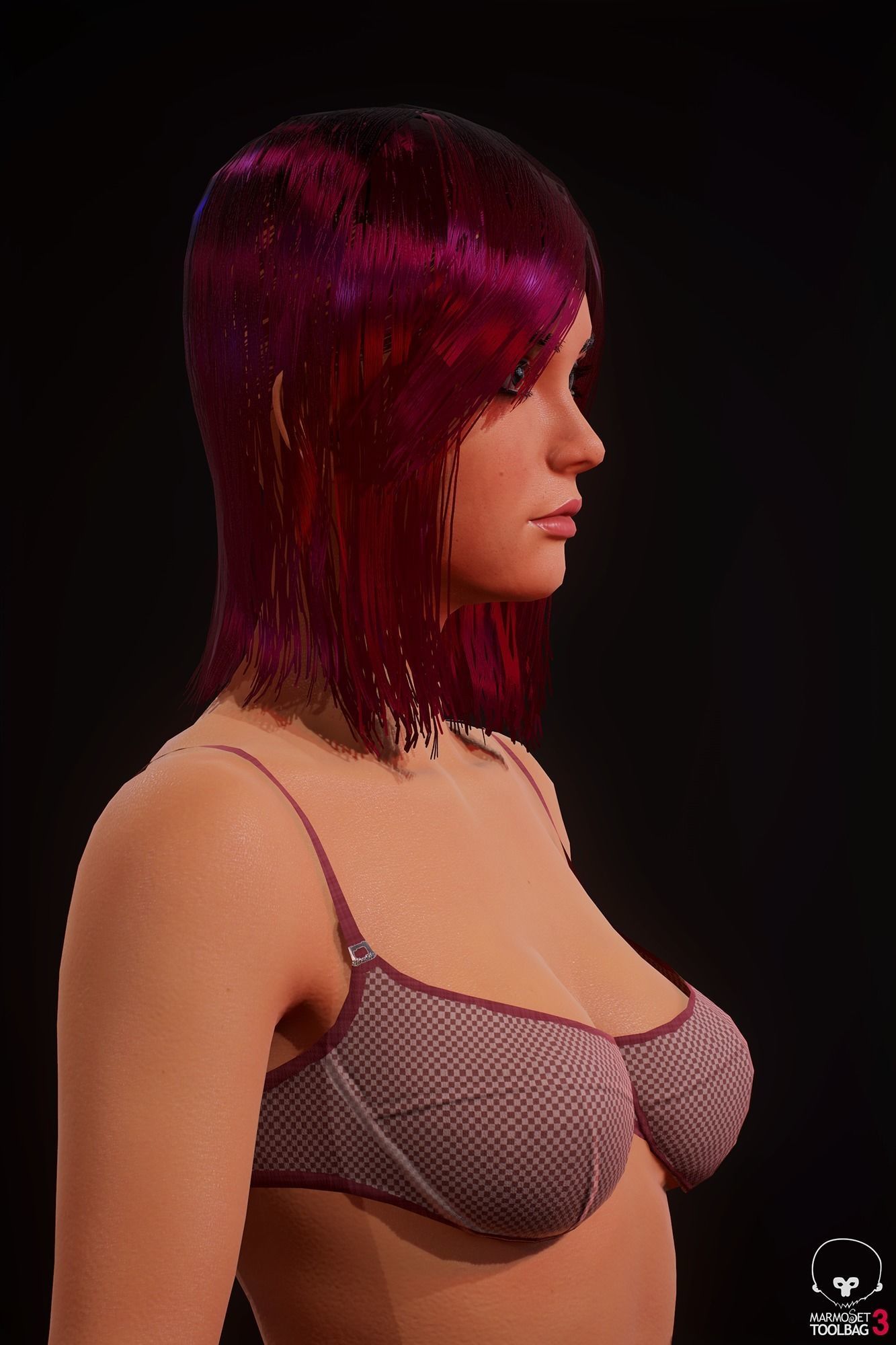 Sports girl Low-poly 3D model_10