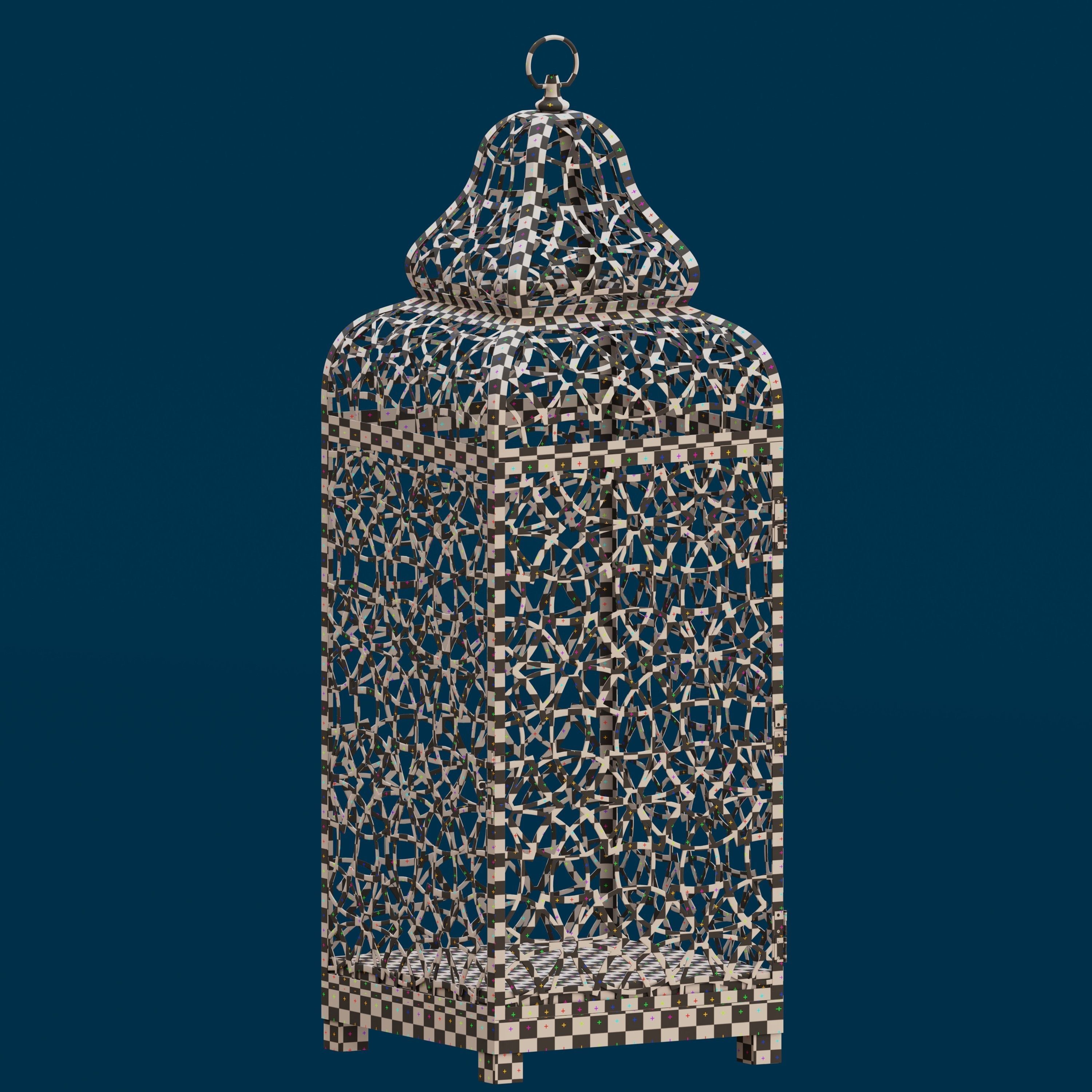 Ornate Moroccan lantern 3D model_7