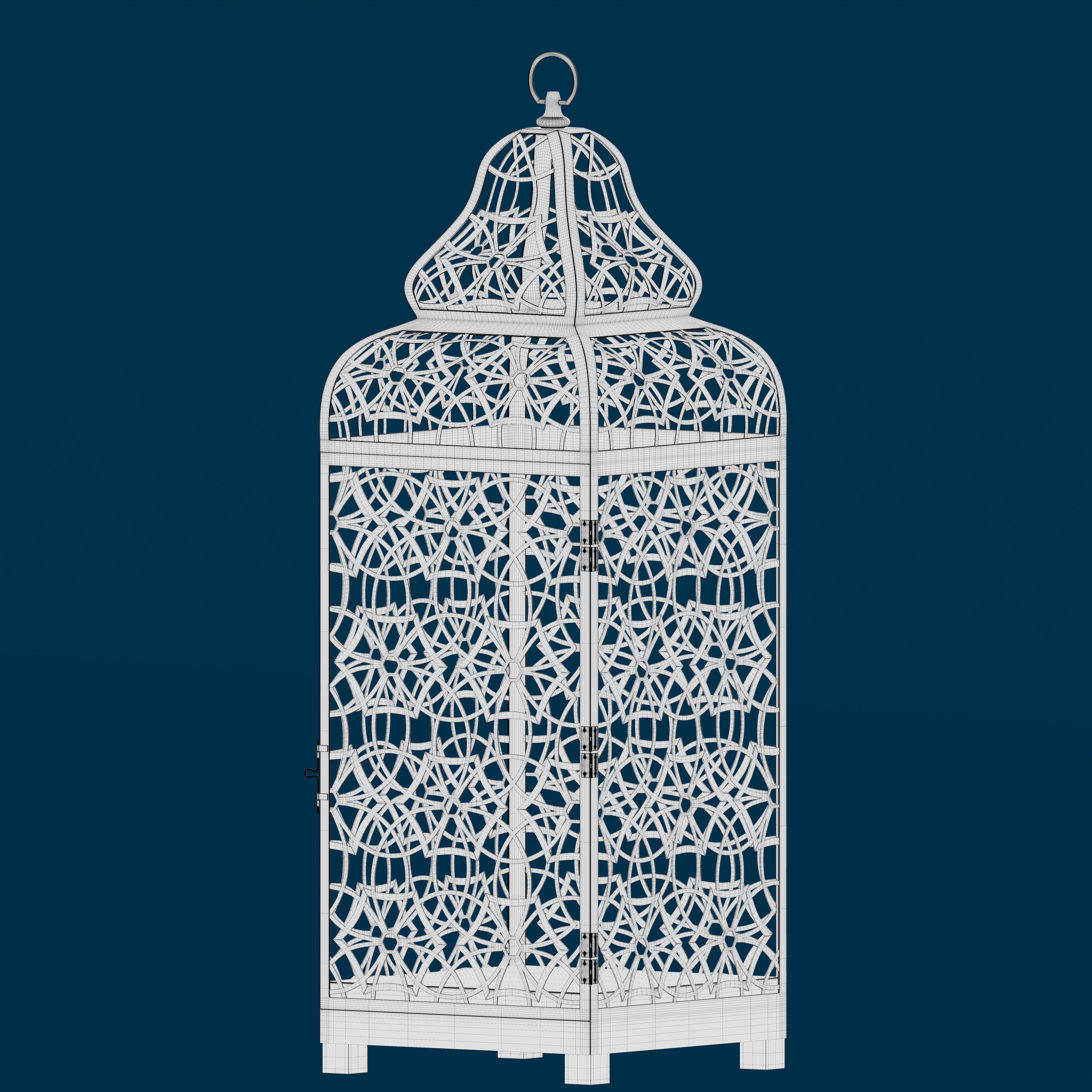 Ornate Moroccan lantern 3D model_4