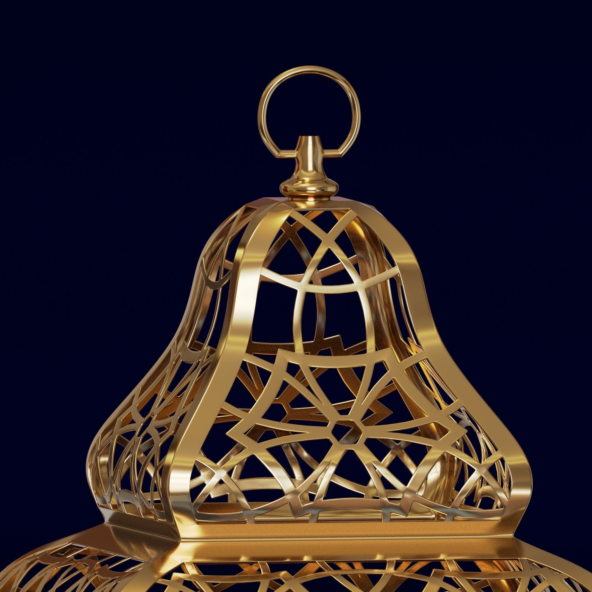 Ornate Moroccan lantern 3D model_2