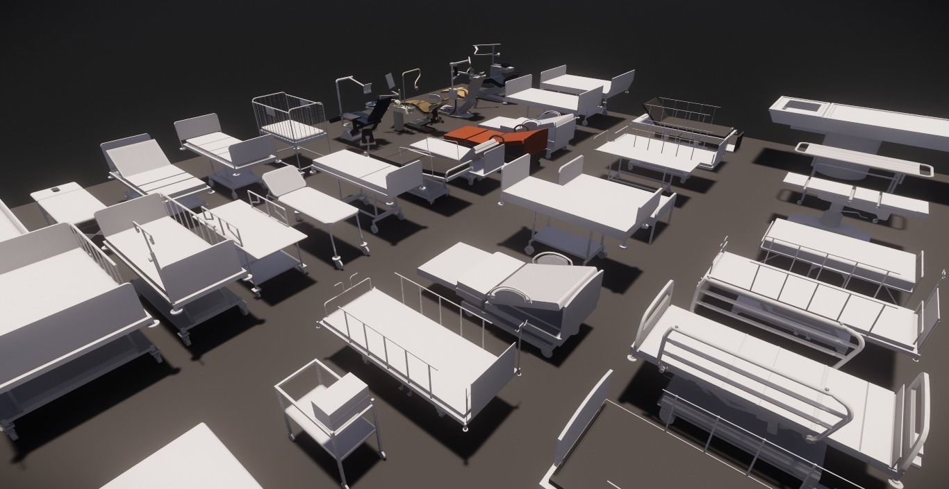 43 Models For Pateint Bed and Dental Revit Family 3D model_10