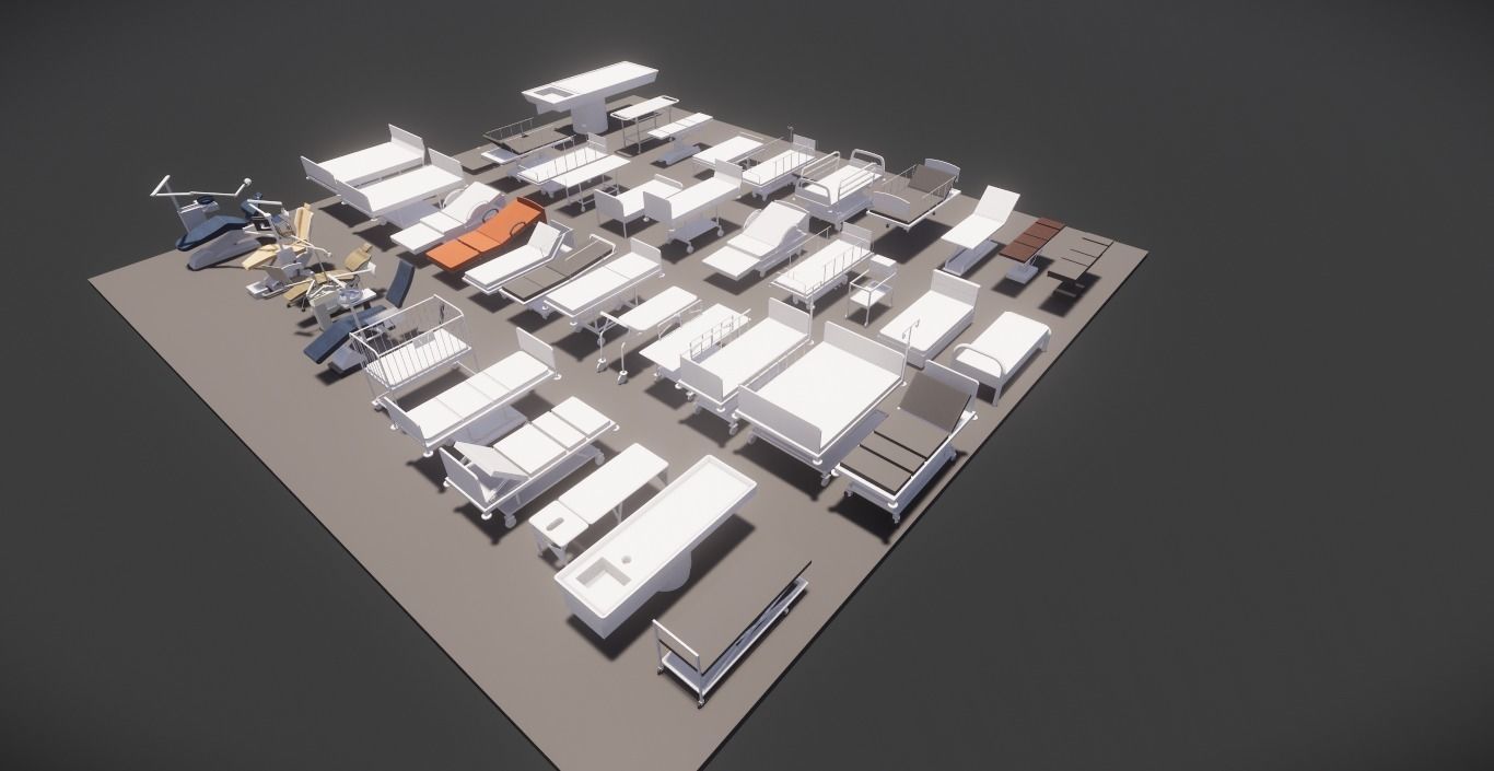 43 Models For Pateint Bed and Dental Revit Family 3D model_9