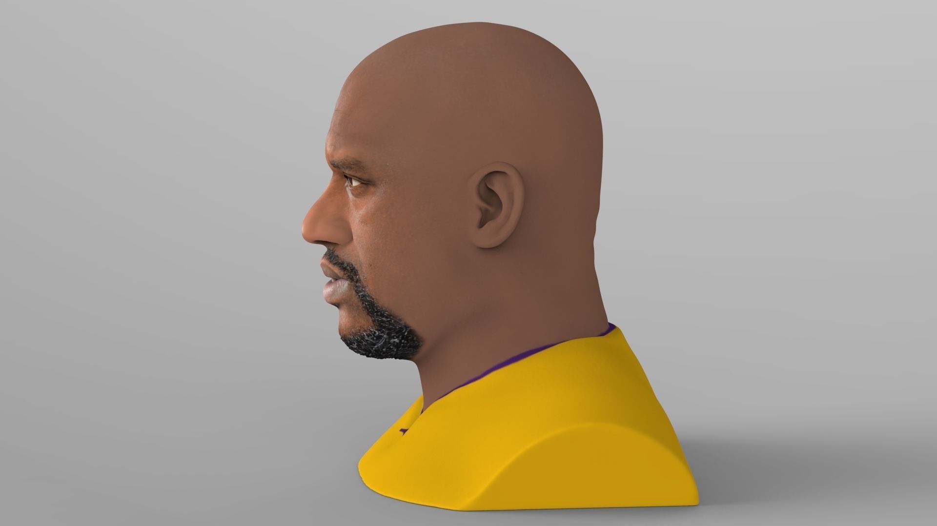 Shaq ONeal bust ready for full color 3D printing 3D print model_12